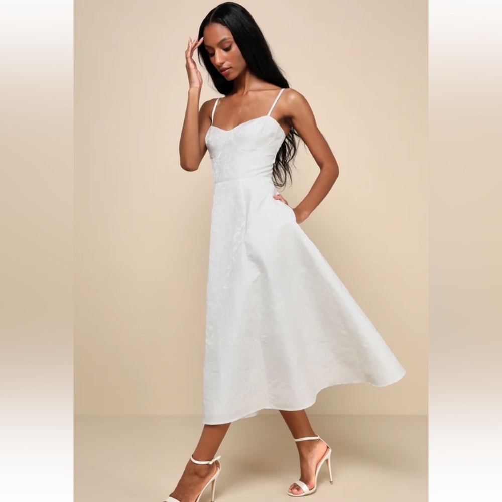 Lulu's White Midi Dress